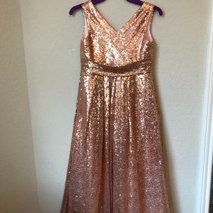 Sequin Formal Dress in Rose Gold